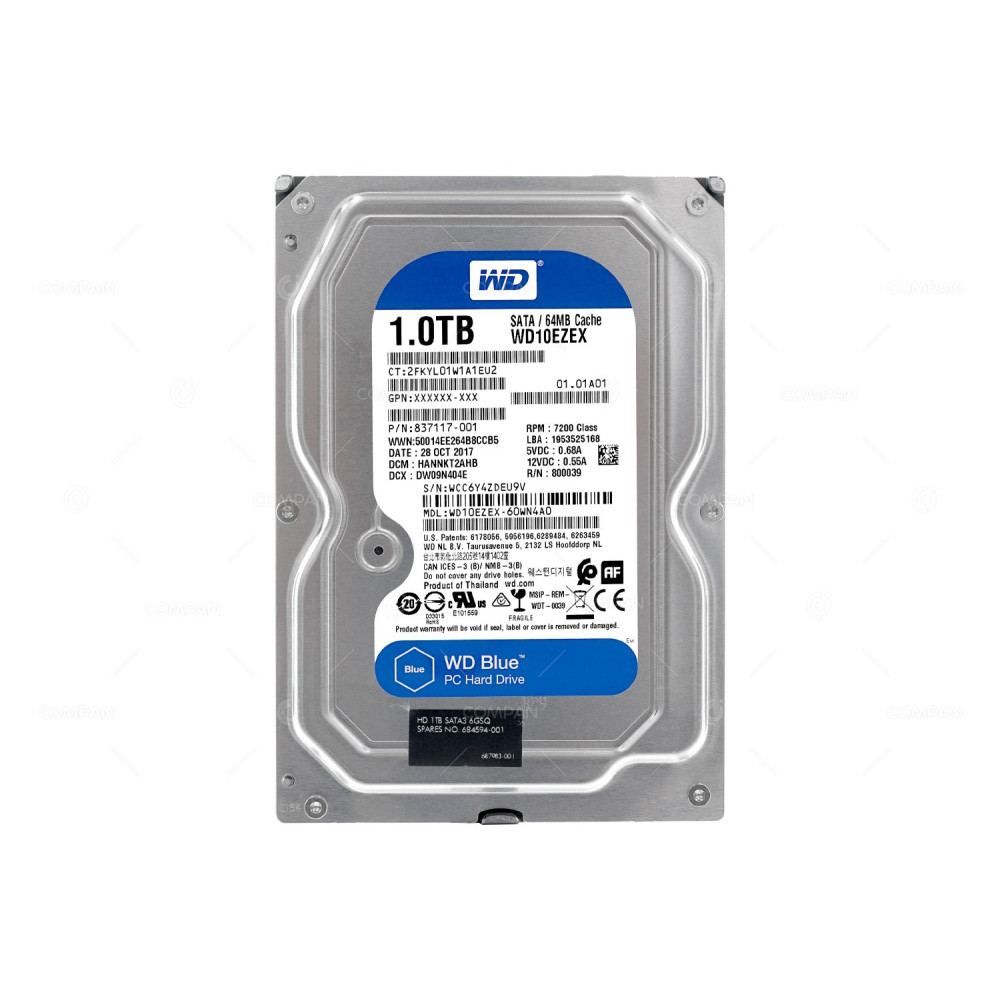 WD10EZEX WD HDD 1TB 7.2K SATA 6G 3.5" LFF